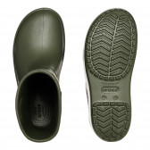 Πράσινες λαστιχένιες μπότες με λευκή μπορντούρα CROCS 333708 3