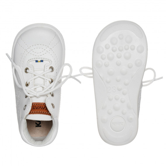 Λευκές μπότες από γνήσιο δέρμα με διακοσμητικές ραφές Kavat 333969 3