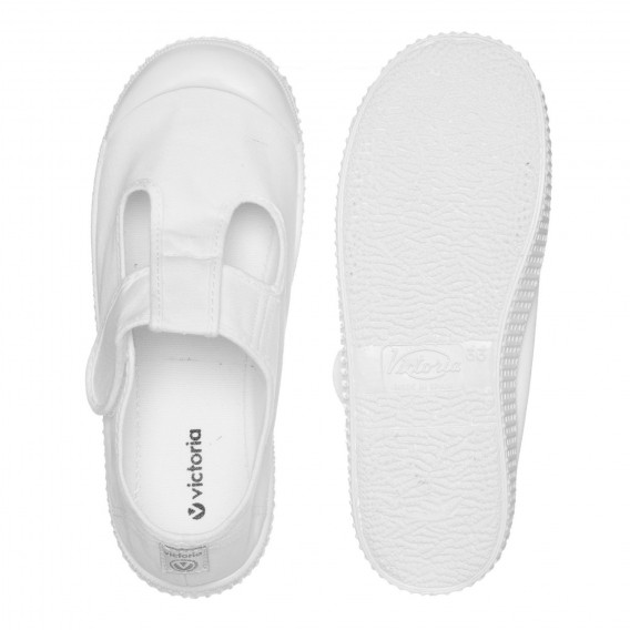 Λευκά αθλητικά παπούτσια με λουράκι velcro VICTORIA 334075 3