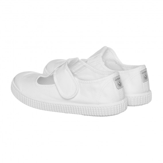 Λευκά αθλητικά παπούτσια με λουράκι velcro VICTORIA 334076 2