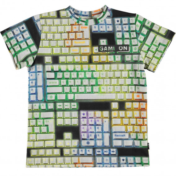 Πολύχρωμη κοντομάνικη μπλούζα με στάμπα Game On Molo 334519 