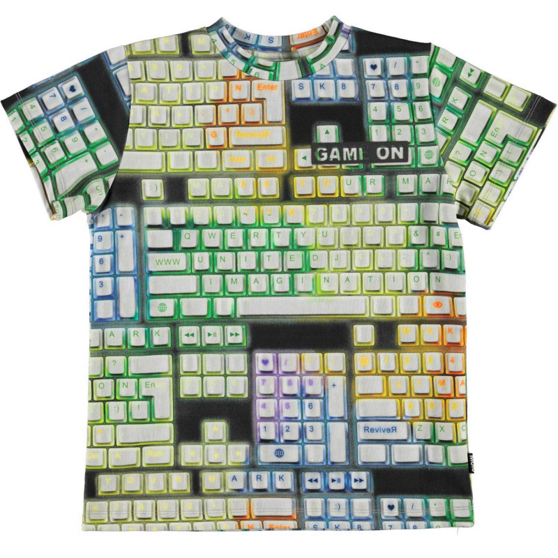 Πολύχρωμη κοντομάνικη μπλούζα με στάμπα Game On  334519