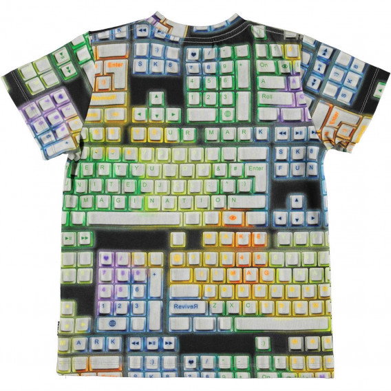 Πολύχρωμη κοντομάνικη μπλούζα με στάμπα Game On Molo 334520 2