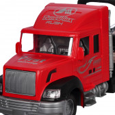 Κόκκινο φορτηγό μεταφοράς αυτοκινήτων με 3 αυτοκίνητα GOT 334623 4