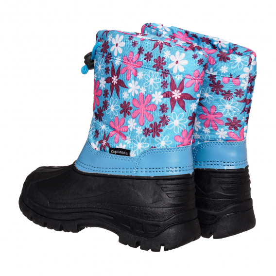 Μπότες Apres με floral print και μπλε λεπτομέρειες, σκούρο μπλε Best buy shoes 334673 2