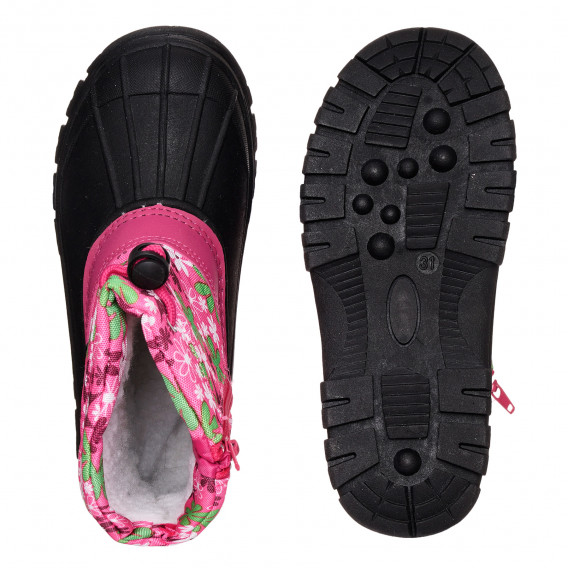 Μπότες Apres με floral print και ροζ λεπτομέρειες, σκούρο μπλε Best buy shoes 334676 2