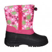 Μπότες Apres με floral print και ροζ λεπτομέρειες, σκούρο μπλε Best buy shoes 334677 3