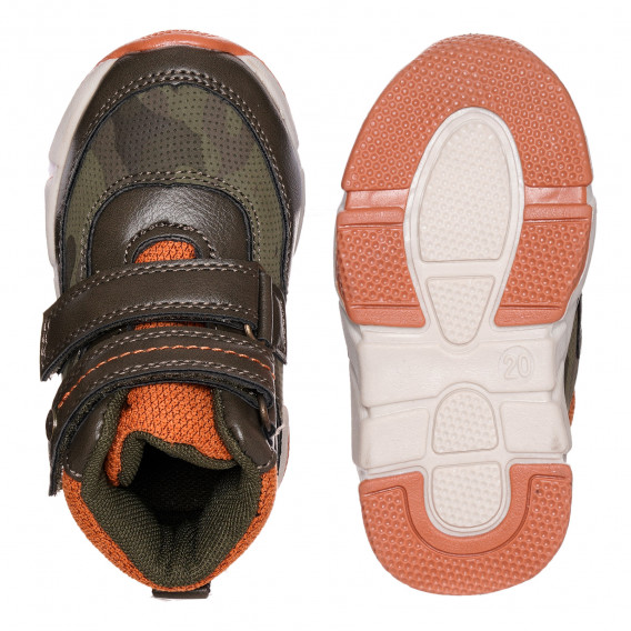 Sneakers με πορτοκαλί λεπτομέρειες, πράσινα Best buy shoes 334686 3