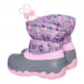 Μπότες Apres με floral print και ροζ λεπτομέρειες, γκρι Best buy shoes 334694 2
