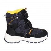 Ψηλά αθλητικά παπούτσια με κίτρινες λεπτομέρειες, σκούρο μπλε Best buy shoes 334697 3
