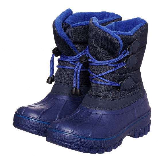 Μπότες Apres με μπλε λεπτομέρειες, μαύρες Best buy shoes 334712 