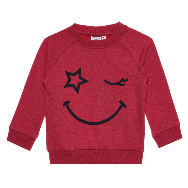 Μακρυμάνικη μπλούζα ΝΑΜΕ ΙΤ με στάμπα χαμόγελου, σε χρώμα κυκλάμινου  334743