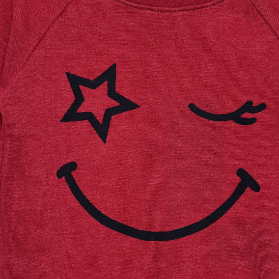 Μακρυμάνικη μπλούζα ΝΑΜΕ ΙΤ με στάμπα χαμόγελου, σε χρώμα κυκλάμινου Name it 334744 2