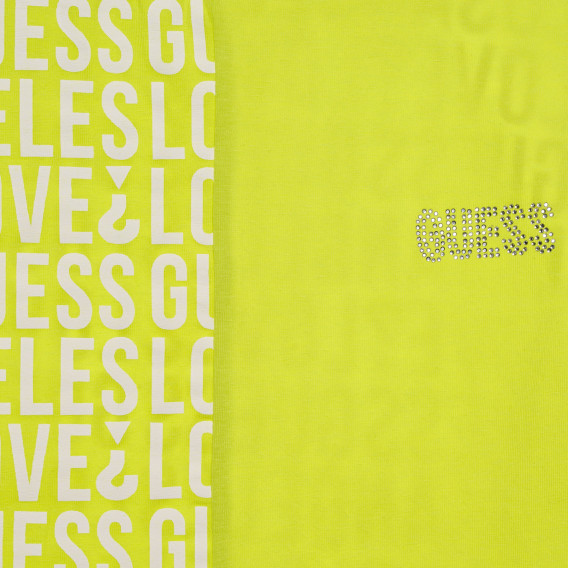 Μπλουζάκι με μανίκια σε ηλεκτρικό χρώμα, πράσινο Guess 334984 2