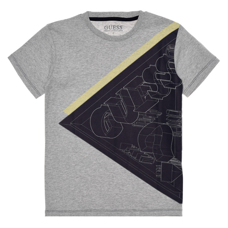 Γκρι μπλουζάκι με μεγάλο τριγωνικό στάμπα  335035