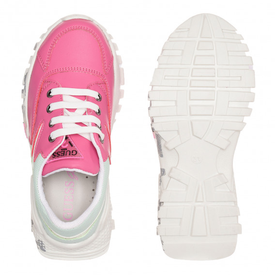 Ροζ sneakers με στάμπα σόλα Guess 335160 4