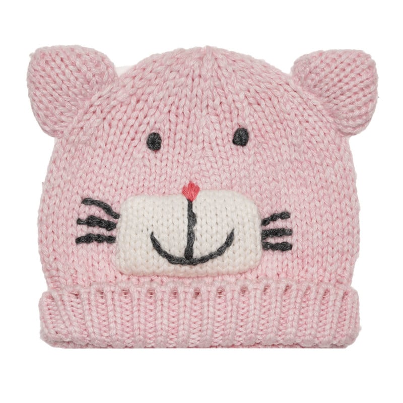 Καπέλο με αυτιά και απλικέ panda για ένα μωρό, ροζ  335179