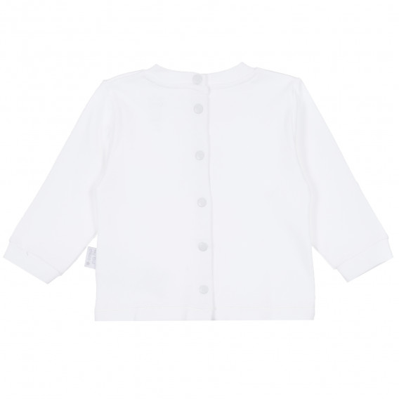 Chicco μακρυμάνικη βαμβακερή μπλούζα σε λευκό χρώμα για μωρό Chicco 335242 4