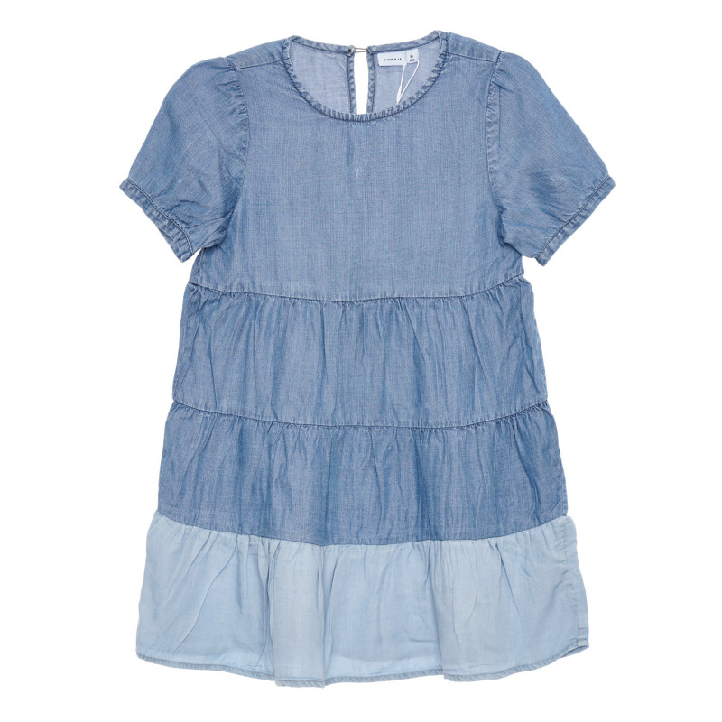 Φόρεμα τζιν με κοντά μανίκια, μπλε  335783
