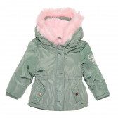 Βρεφικό πράσινο χειμερινό παρκά, με ροζ γούνινη επένδυση  Cool club 335925 