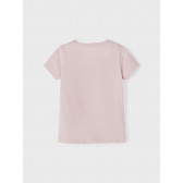 Ανοιχτό ροζ βαμβακερό μπλουζάκι με στάμπα μπαλαρίνας Name it 335977 2