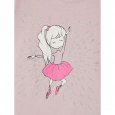 Ανοιχτό ροζ βαμβακερό μπλουζάκι με στάμπα μπαλαρίνας Name it 335978 3