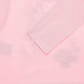 Μπλούζα με λουλουδάτο μοτίβο και στάμπα Sparkle everyday, ροζ Benetton 336103 2