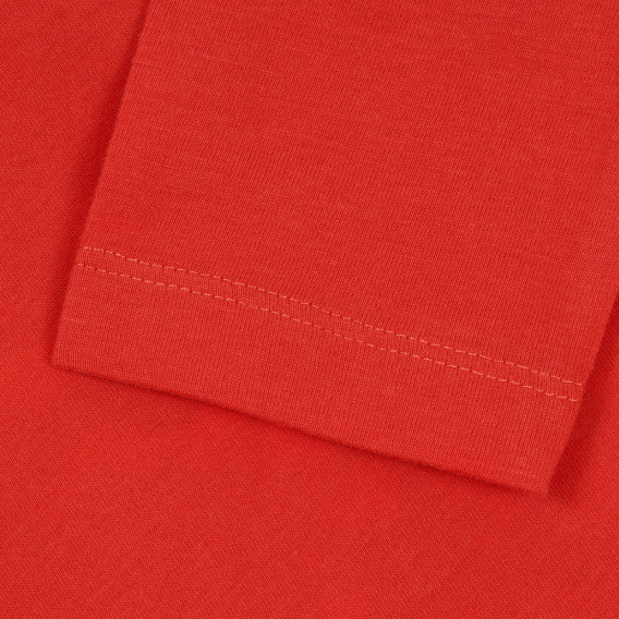 Κόκκινη, βαμβακερή, βρεφική μπλούζα Benetton 336107 3