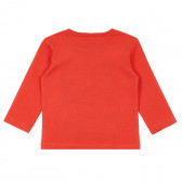 Κόκκινη, βαμβακερή, βρεφική μπλούζα Benetton 336108 4