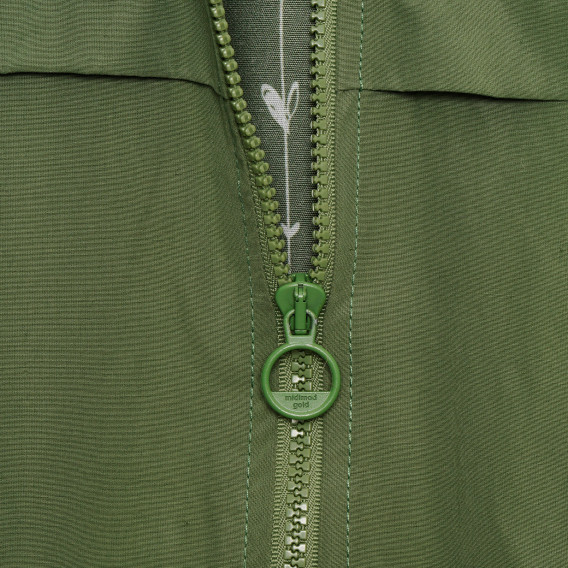 Μπουφάν με φερμουάρ και κουκούλα, σε πράσινο Midimod 336250 3