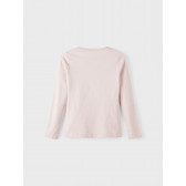 Ανοιχτό ροζ βαμβακερή μακρυμάνικη μπλούζα με στάμπα για κορίτσι Name it 336304 2