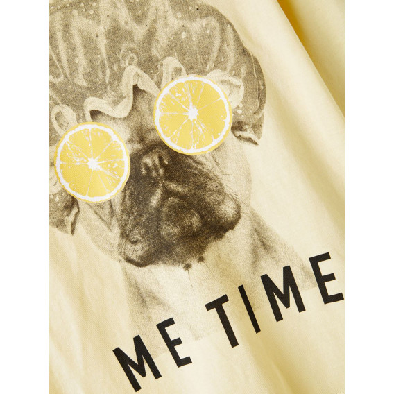 Κίτρινη βαμβακερή μακρυμάνικη μπλούζα με την επιγραφή &#39;&#39;Me time&#39;&#39; Name it 336317 3