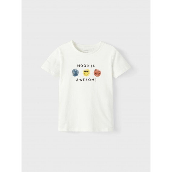 Το Mood βαμβακερό μπλουζάκι είναι φοβερό για το μωρό, λευκό Name it 336420 