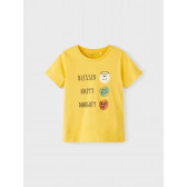 Blessed cotton t-shirt for baby, κίτρινο Name it 336430 