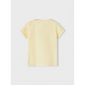 Βαμβακερό μπλουζάκι Happiness για το μωρό, κίτρινο Name it 336439 2