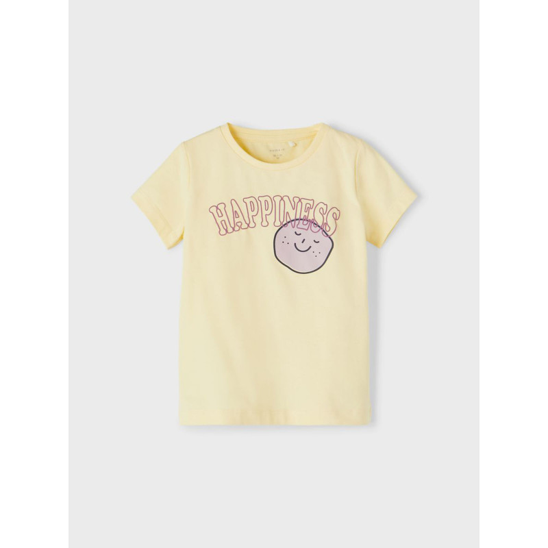 Βαμβακερό μπλουζάκι Happiness για το μωρό, κίτρινο  336441
