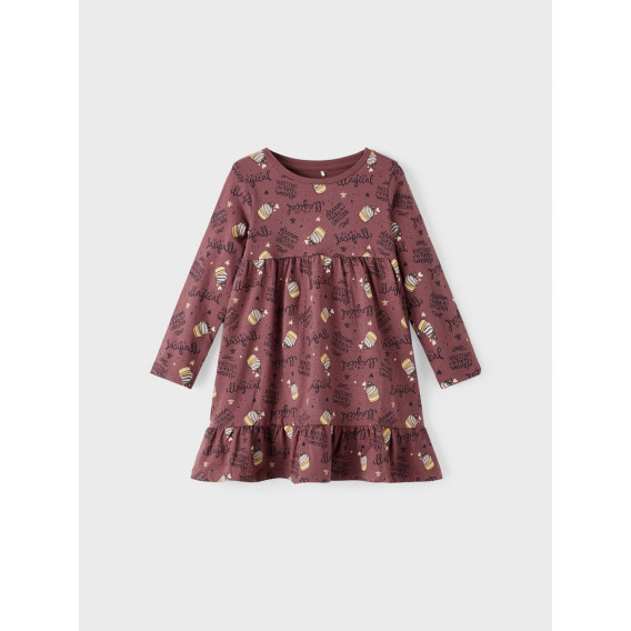 Ονειρεμένο βαμβακερό φόρεμα για μωρό, ροζ Name it 336450 