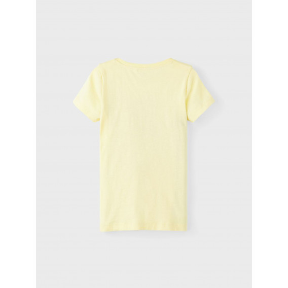 T-shirt από οργανικό βαμβάκι με στάμπα ουράνιου τόξου, κίτρινο Name it 336469 2