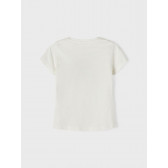T-shirt από οργανικό βαμβάκι με στάμπα ουράνιου τόξου, λευκό Name it 336472 2