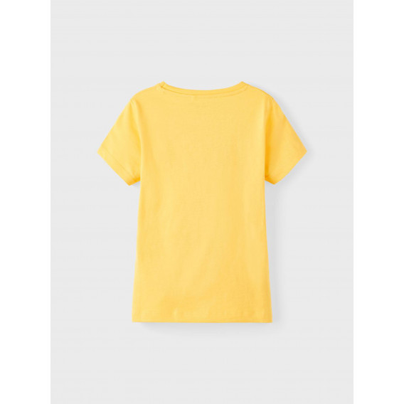 Βαμβακερό T-shirt Smile to the world, κίτρινο Name it 336608 2