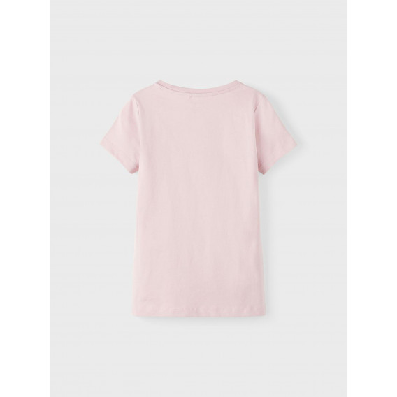 Βαμβακερό μπλουζάκι με κοριτσίστικο στάμπα, απαλό ροζ Name it 336619 2