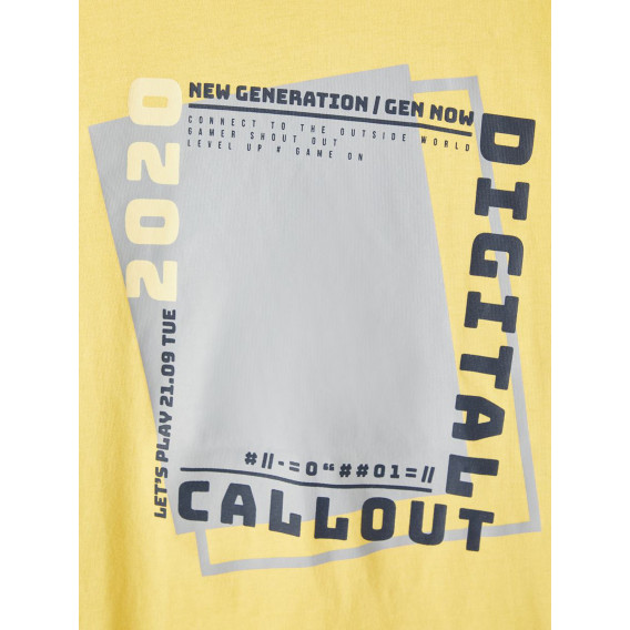 Ψηφιακό βαμβακερό μπλουζάκι, κίτρινο Name it 336623 3