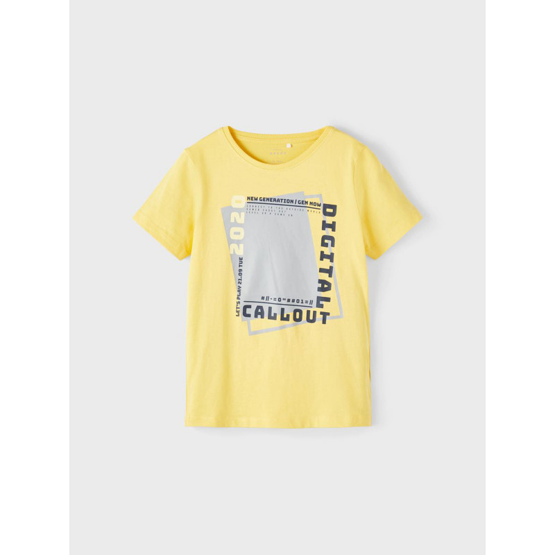 Ψηφιακό βαμβακερό μπλουζάκι, κίτρινο  336624