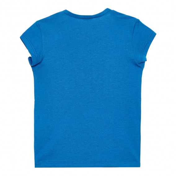 Βαμβακερό μπλουζάκι με τύπωμα την επωνυμία και ανανά, μπλε Benetton 336742 4