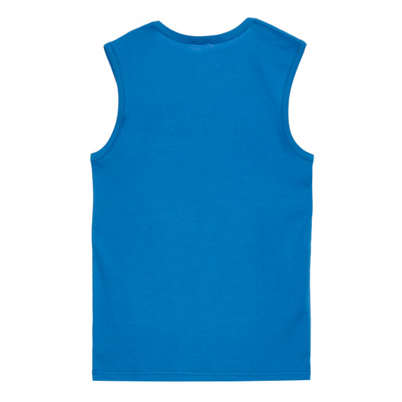 Βαμβακερή μπλούζα με στάμπα, μπλε χρώμα Benetton 336749 4