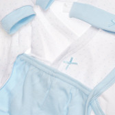 Σετ βρεφικών ρούχων Interbaby πέντε τεμαχίων, εμπριμέ, μπλε για αγόρια Inter Baby 336873 3