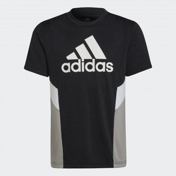 Μπλουζάκι με γκρι τόνους, μαύρο Adidas 338215 