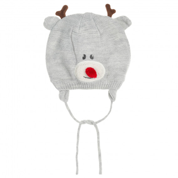 Πλεκτό καπέλο με χειμερινά μοτίβα "Rudolph", γκρι Cool club 339481 5