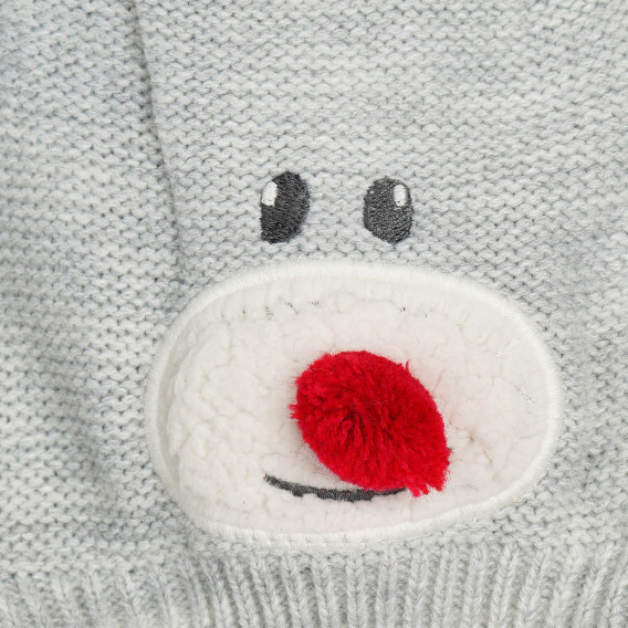Πλεκτό καπέλο με χειμερινά μοτίβα "Rudolph", γκρι Cool club 339482 6