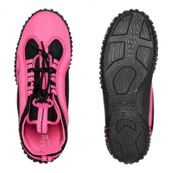 Παπούτσια Aqua σε ροζ χρώμα με μαύρες πινελιές Playshoes 339723 4